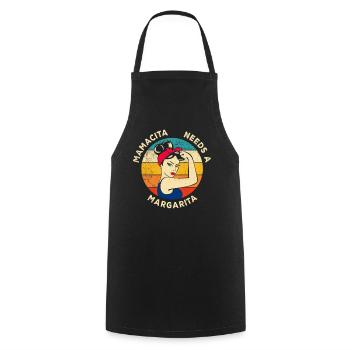 Mamacita Needs a Margarita Retro Vintage - Cooking Apron - black - Front - AI Model Male 185 dark (185cm)