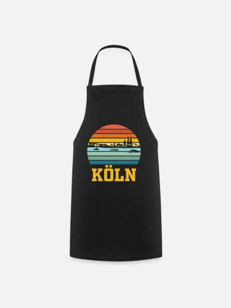 Köln | Kölner Retro Skyline - Kochschürze - Schwarz