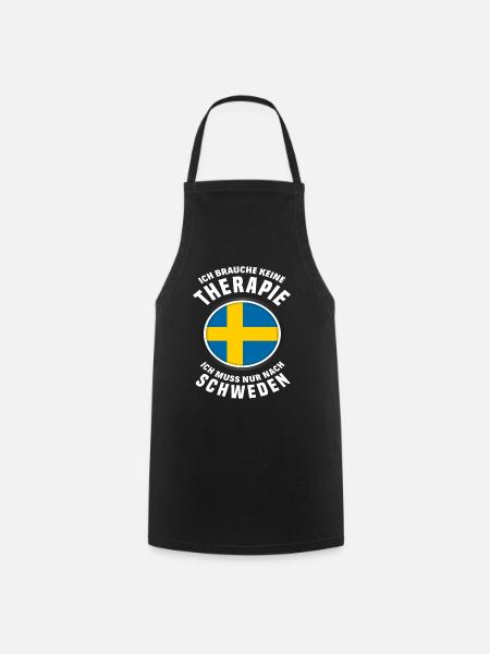 Schweden Schwede Therapie Urlaub Geschenk - Kochschürze - Schwarz