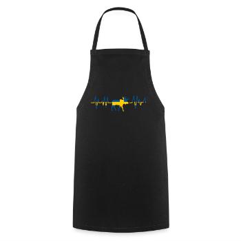 Schweden Elch Herzschlag Heartbeat Geschenk - Kochschürze - Schwarz - Vorne - AI Model Male 185 dark (185cm)