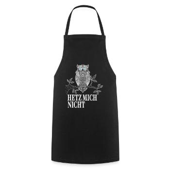 Eulen Geschenke - Hetz mich nicht Eule Spruch - Kochschürze - Schwarz - Vorne - AI Model Male 185 dark (185cm)
