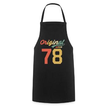 44ème anniversaire Original Retro 1978 44 ans - Tablier de cuisine - noir - Devant - AI Model Male 185 dark (185cm)