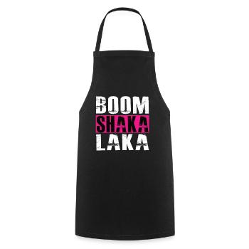 Boom ShakaLaka - Drôles de phrases Drôles - Tablier de cuisine - noir - Devant - AI Model Male 185 dark (185cm)