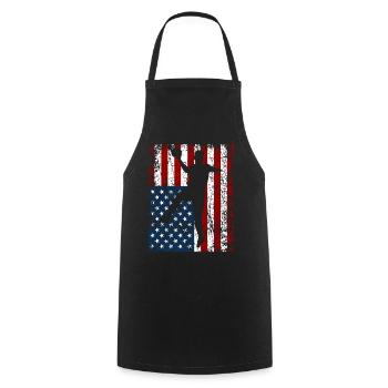 Handballer Handball Herren Geschenk USA Flagge - Kochschürze - Schwarz - Vorne - AI Model Male 185 dark (185cm)