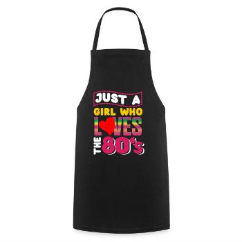 Girls 1980s love 80s gift - Cooking Apron - black - Front - AI Model Male 185 dark (185cm)