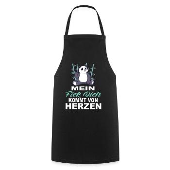 Mein Fick Dich Kommt Von Herzen - Fick Dich - Kochschürze - Schwarz - Vorne - AI Model Male 185 dark (185cm)
