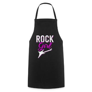 rock girl - Cooking Apron - black - Front - AI Model Male 185 dark (185cm)