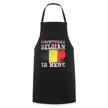 Funny Belgian - Cooking Apron - black - Front - AI Model Male 185 dark (185cm)