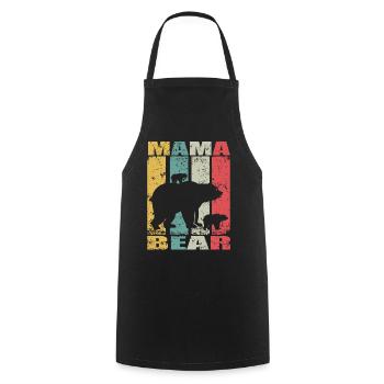 Mama Bear Baby Bear Family Mother Bear Mommy Bear - Cooking Apron - black - Front - AI Model Male 185 dark (185cm)