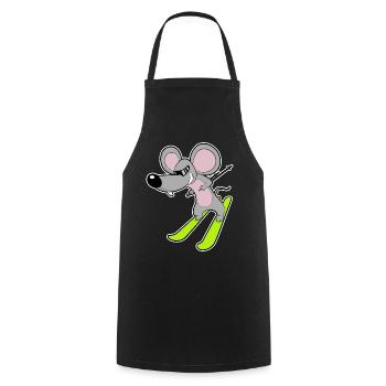 Ski Souris - Tablier de cuisine - noir - Devant - AI Model Male 185 dark (185cm)