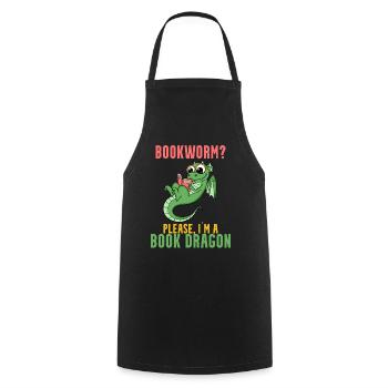 Books Dragon Gift - Cooking Apron - black - Front - AI Model Male 185 dark (185cm)