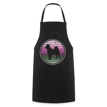 Akita Shiba Inu dog - Cooking Apron - black - Front - AI Model Male 185 dark (185cm)