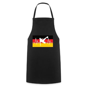 Football Germany Heartbeat - Cooking Apron - black - Front - AI Model Male 185 dark (185cm)
