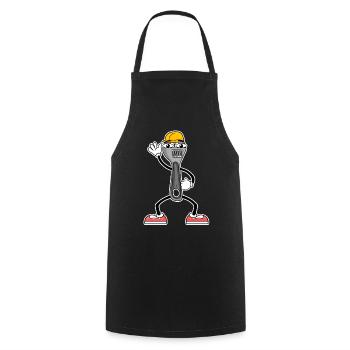 Tool Cartoon Wrench - Cooking Apron - black - Front - AI Model Male 185 dark (185cm)