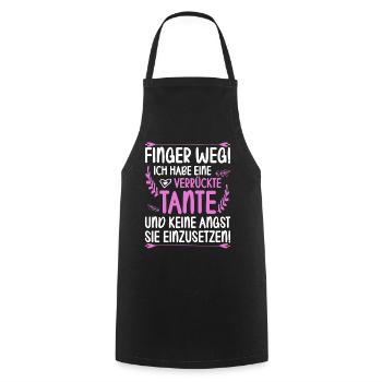 Finger weg ich habe eine verrückte Tante - Kochschürze - Schwarz - Vorne - AI Model Male 185 dark (185cm)