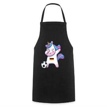 Dabbing Einhorn Fußball Deutschland - Kochschürze - Schwarz - Vorne - AI Model Male 185 dark (185cm)