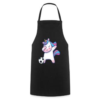 Dabbing Einhorn Fußball - Kochschürze - Schwarz - Vorne - AI Model Male 185 dark (185cm)