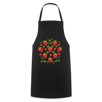 Erdbeeren Erdbeere Obst - Kochschürze - Schwarz - Vorne - AI Model Male 185 dark (185cm)