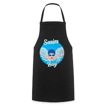Schwimm Kinder Schwimmer Schwimmen Junge - Kochschürze - Schwarz - Vorne - AI Model Male 185 dark (185cm)