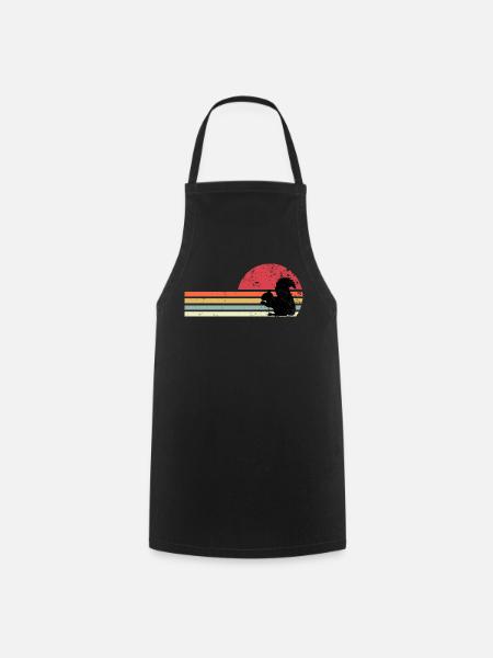 écureuil rétro - Tablier de cuisine - noir