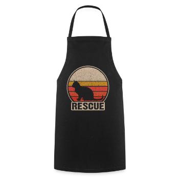 Rétro rétro rétro Rescue Gift - Tablier de cuisine - noir - Devant - AI Model Male 185 dark (185cm)