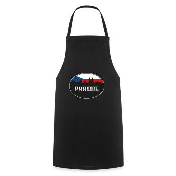 Prag Czechia Skyline Silhouette Tschechische Flagge Trav - Kochschürze - Schwarz - Vorne - AI Model Male 185 dark (185cm)