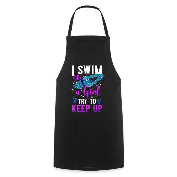 Swimming Swimmer I Know I Swim - Kochschürze - Schwarz - Vorne - AI Model Male 185 dark (185cm)