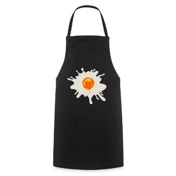 Orangener Farbklecks Tropfen Ei - Kochschürze - Schwarz - Vorne - AI Model Male 185 dark (185cm)