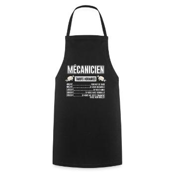 Mécanicien Tarifs Horaires - Tablier de cuisine - noir - Devant - AI Model Male 185 dark (185cm)