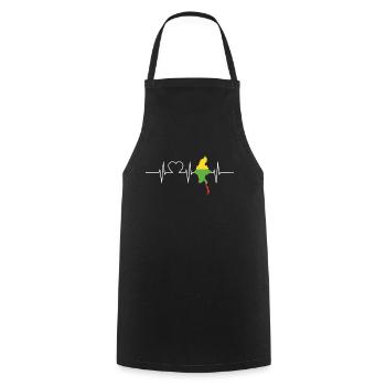 Myanmar with heartbeat ECG Vintage Flag Myanmar - Cooking Apron - black - Front - AI Model Male 185 dark (185cm)