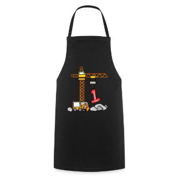 Kinder Geburtstagsshirt Bagger 1 Junge Baustelle 1 - Kochschürze - Schwarz - Vorne - AI Model Male 185 dark (185cm)