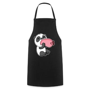 Panda with sausage - Cooking Apron - black - Front - AI Model Male 185 dark (185cm)