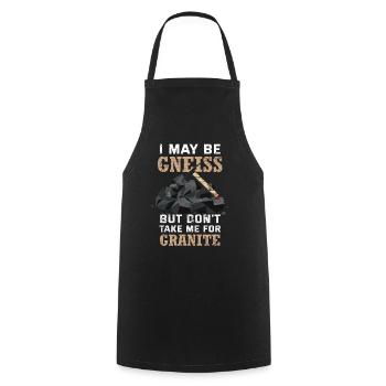Geologie Granit Gneis Felsen Spruch - Kochschürze - Schwarz - Vorne - AI Model Male 185 dark (185cm)