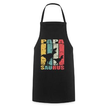 PapaSaurus Dinosaur Baby Families Papa Saurus - Cooking Apron - black - Front - AI Model Male 185 dark (185cm)