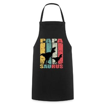 PapaSaurus Dinosaur Baby Families Papa Saurus - Cooking Apron - black - Front - AI Model Male 185 dark (185cm)