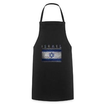 Israel flag - Cooking Apron - black - Front - AI Model Male 185 dark (185cm)