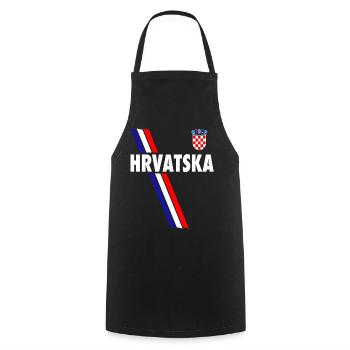 Drapeau de football Drapeau Hrvatska Croatie Croatia - Tablier de cuisine - noir - Devant - AI Model Male 185 dark (185cm)