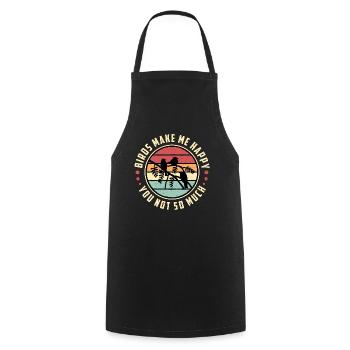 Bird Watching Birds Make Me Happy Bird Watcher - Tablier de cuisine - noir - Devant - AI Model Male 185 dark (185cm)