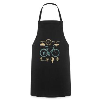 Fahrrad Fahrradmotiv Radfahrer - Kochschürze - Schwarz - Vorne - AI Model Male 185 dark (185cm)