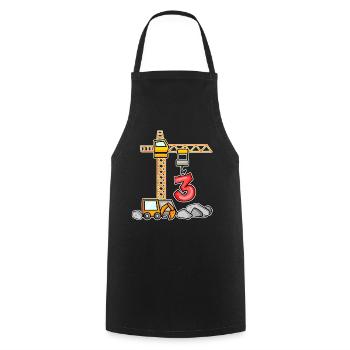Bagger T-Shirt 3. Geburtstag 3 Jahre Jungen Shirt - Kochschürze - Schwarz - Vorne - AI Model Male 185 dark (185cm)