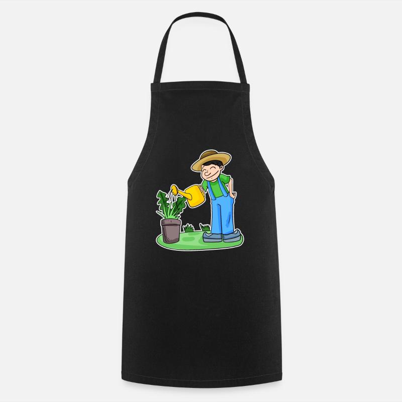 Garten Motiv Gärtner Geschenk - Kochschürze - Schwarz