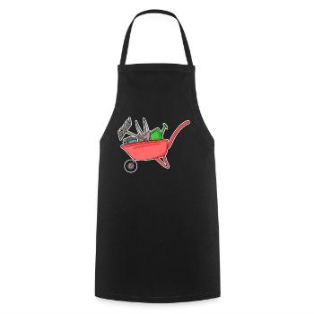 Motif jardin jardiné cadeau - Tablier de cuisine - noir - Devant - AI Model Male 185 dark (185cm)