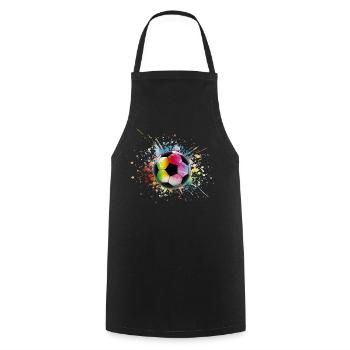 Fußball Regenbogen Bunter Ball - Kochschürze - Schwarz - Vorne - AI Model Male 185 dark (185cm)