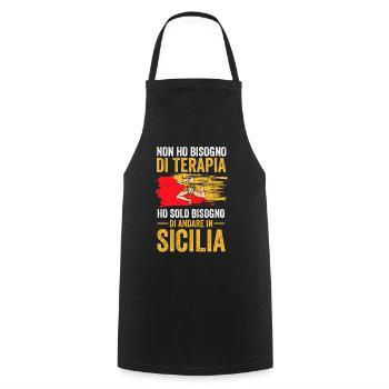 Siciliani Terapia Siciliano Siciliana Sicilia - Kochschürze - Schwarz - Vorne - AI Model Male 185 dark (185cm)
