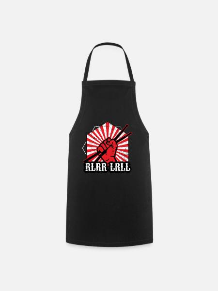 Drums Rule Drum Sticks - Cooking Apron - black