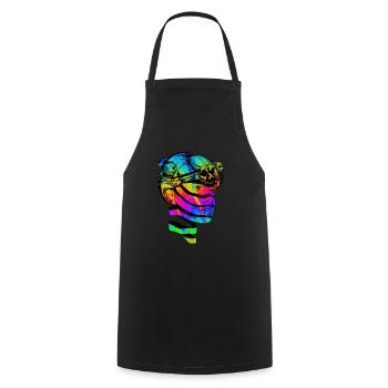 Psychedelic Psychonaut Planet Trippy Head Universe - Cooking Apron - black - Front - AI Model Male 185 dark (185cm)