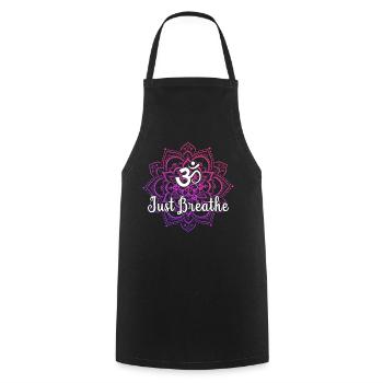 Just Namaste Breathe Yoga Mandala Zen Lotus Tattoo - Kochschürze - Schwarz - Vorne - AI Model Male 185 dark (185cm)