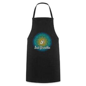 Just Namaste Breathe Yoga Mandala Zen Lotus Tattoo - Kochschürze - Schwarz - Vorne - AI Model Male 185 dark (185cm)