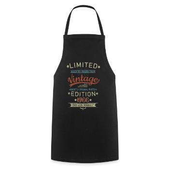Retro Birthday Year 1966 Vintage Limited Edition - Cooking Apron - black - Front - AI Model Male 185 dark (185cm)