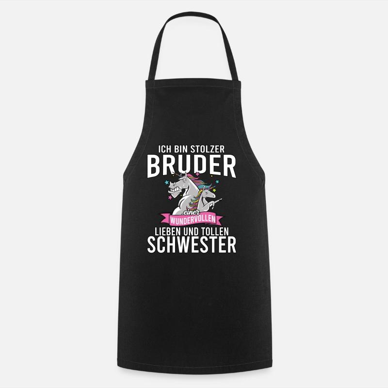 Ich bin stolzer Bruder einer wundervollen - Kochschürze - Schwarz
